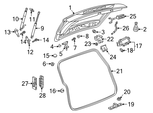 2021 Volkswagen Tiguan Gate & Hardware Diagram