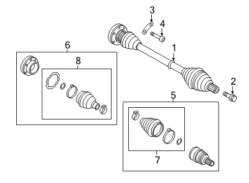 2015 Volkswagen Golf SportWagen Drive Axles - Front Diagram