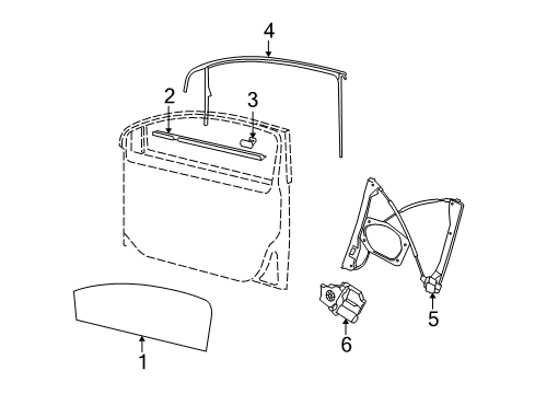 2007 Volkswagen Rabbit Glass - Door Diagram