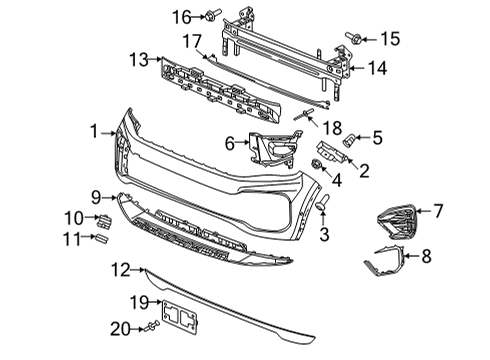 2021 Volkswagen Atlas Cross Sport Bumper & Components - Front