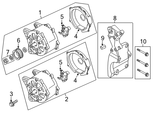 2013 Volkswagen Golf Alternator Bracket Diagram for 03L-903-139-Q