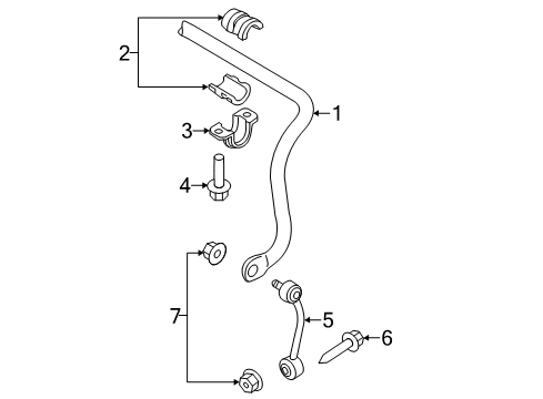 2017 Volkswagen Touareg Stabilizer Bar & Components Diagram