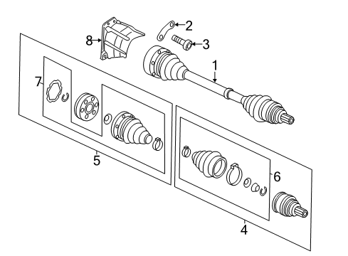 2012 Volkswagen Passat Drive Axles - Front Diagram