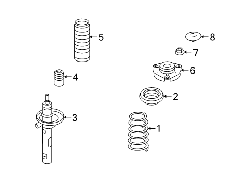 2012 Volkswagen GTI Struts & Suspension Components - Front Diagram