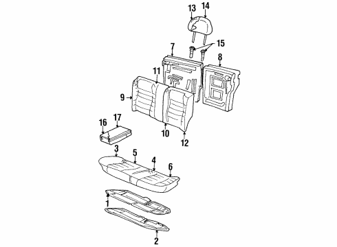 1999 Volkswagen Jetta Rear Seat Components Diagram