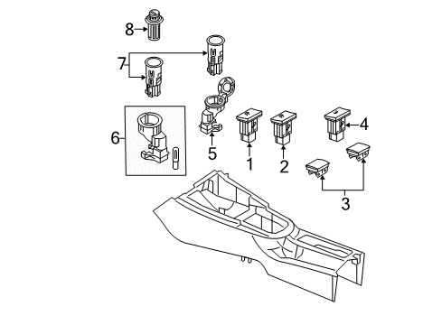 2010 Volkswagen Golf Front Console Diagram 2