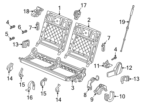 2021 Volkswagen Tiguan Rear Seat Components Diagram 6