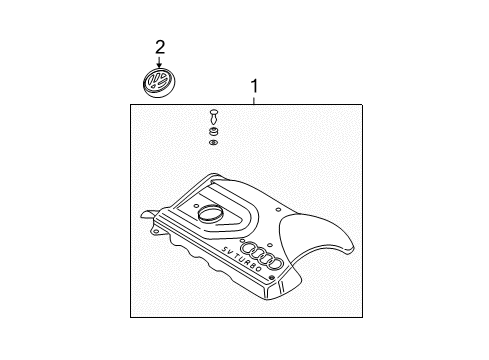 2000 Volkswagen Jetta Engine Appearance Cover Diagram