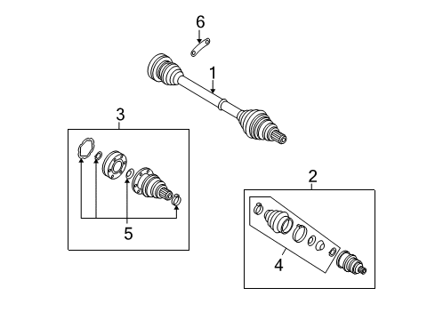 2008 Volkswagen R32 Drive Axles - Rear Diagram