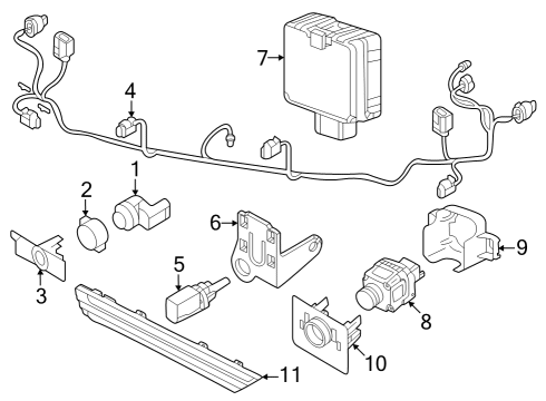 2024 Volkswagen Atlas Electrical Components - Front Bumper Diagram