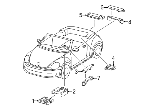 2014 Volkswagen Beetle Keyless Entry Components Diagram