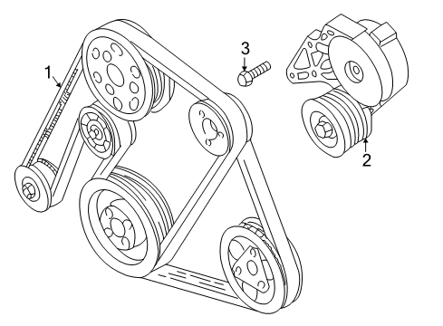 2001 Volkswagen Jetta Belts & Pulleys - Belts Diagram 3