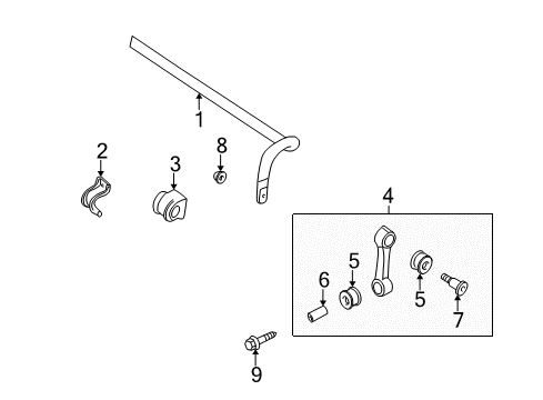 2003 Volkswagen Golf Stabilizer Bar & Components Diagram
