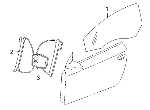 2008 Volkswagen Eos Glass - Door Diagram