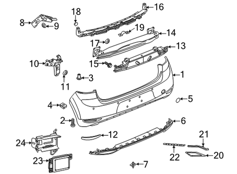2020 Volkswagen Golf Bumper & Components - Rear Diagram