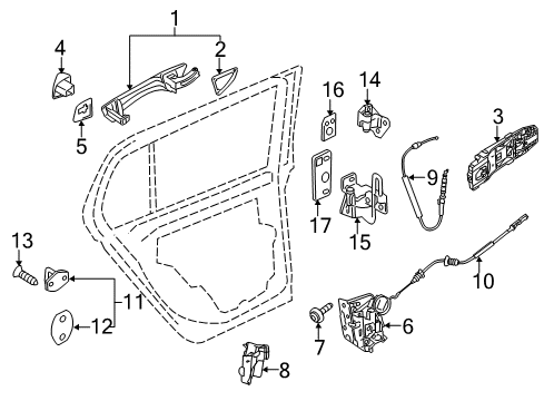 2011 Volkswagen GTI Rear Door Diagram