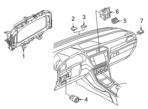 2023 Volkswagen Taos Cluster & Switches Diagram