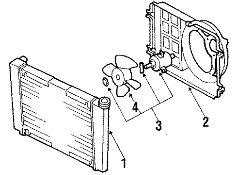 1985 Volkswagen Scirocco Radiator & Components Diagram