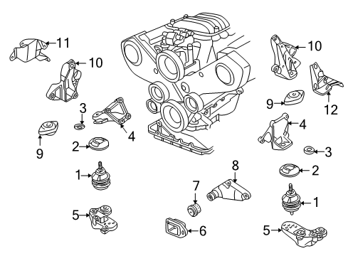 2002 Volkswagen Passat Engine & Trans Mounting Diagram