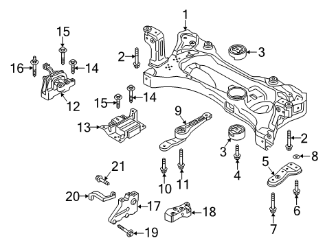 2015 Volkswagen Golf SportWagen Engine & Trans Mounting Diagram