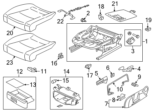 2015 Volkswagen GTI Front Seat Components Diagram 2