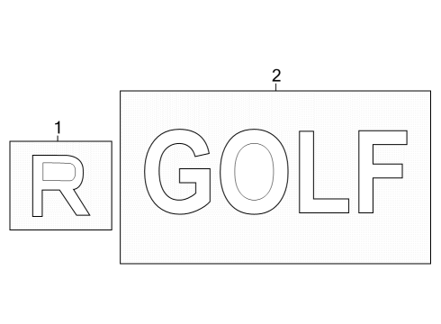 2024 Volkswagen Golf R Exterior Trim - Lift Gate Diagram