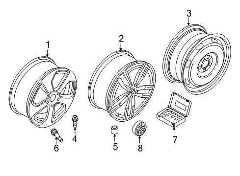 2017 Volkswagen Golf SportWagen Wheel Covers & Trim Diagram 4
