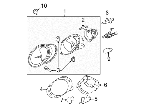 2007 Volkswagen Beetle Headlamp Components Diagram