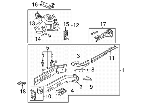 2025 Volkswagen Taos Structural Components & Rails Diagram