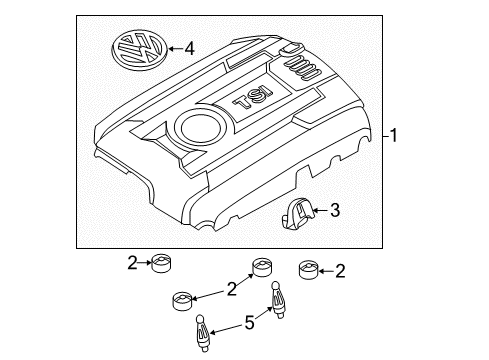 2013 Volkswagen Beetle Engine Appearance Cover Diagram