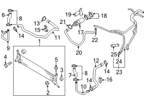 2009 Volkswagen Touareg Radiator & Components Diagram