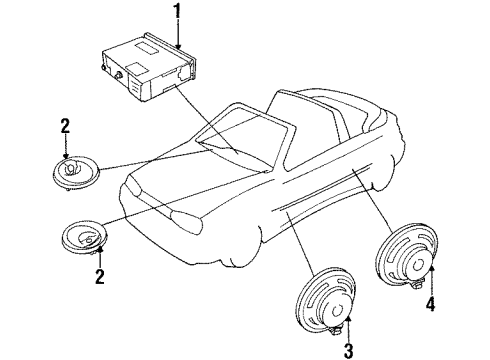 1995 Volkswagen Cabrio Rear Speaker Diagram for 1E0-035-401