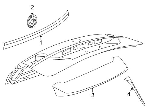 2025 Volkswagen Atlas Exterior Trim - Lift Gate Diagram