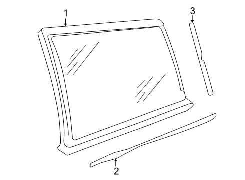 2003 Volkswagen Passat Glass & Hardware - Quarter Panel Diagram 2