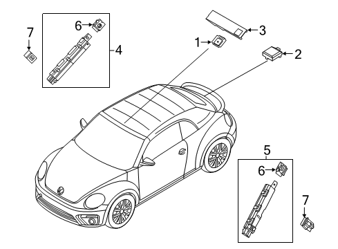 2018 Volkswagen Beetle Antenna Diagram for 3C5-035-534-F