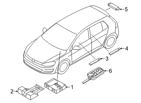 2021 Volkswagen Golf Key Diagram for 5G6-959-752-EG-AIF