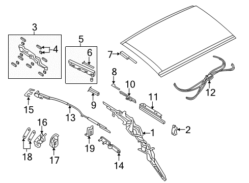 2008 Volkswagen Eos Frame & Components - Retractable Top