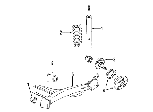 1999 Volkswagen Golf Rear Suspension Components Diagram