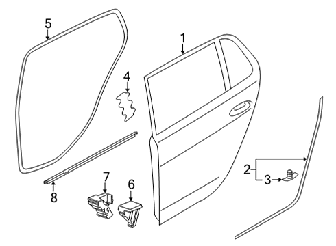 2025 Volkswagen GTI Door & Components Diagram