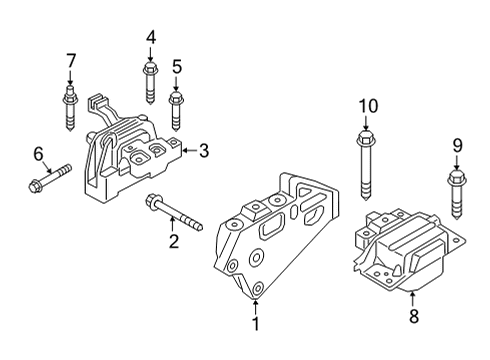 2020 Volkswagen Atlas Cross Sport Engine & Trans Mounting Diagram