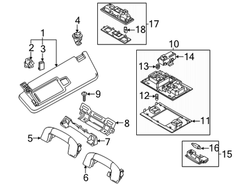 2020 Volkswagen Golf Interior Trim - Roof Diagram