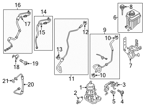 2014 Volkswagen Touareg P/S Pump & Hoses Diagram