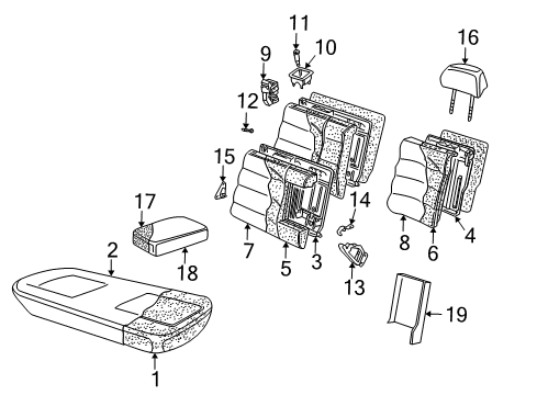 2000 Volkswagen Passat Rear Seat Components