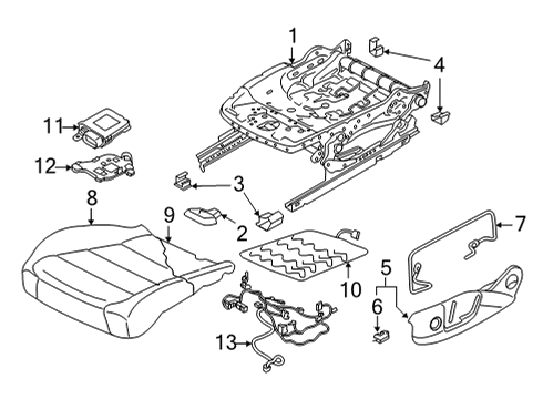 2025 Volkswagen Taos Front Seat Components Diagram