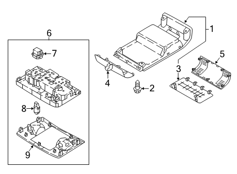2018 Volkswagen Tiguan Overhead Console Diagram