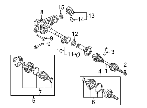 2004 Volkswagen Touareg Front Axle & Carrier Diagram