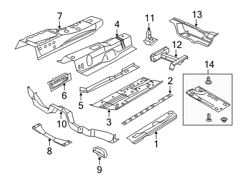 2018 Volkswagen Beetle Floor & Rails Diagram 2
