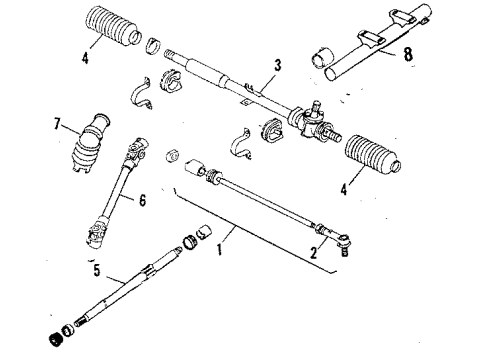 1984 Volkswagen Rabbit Steering Gear & Linkage Diagram