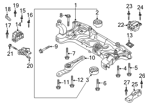 2018 Volkswagen Beetle Engine & Trans Mounting Diagram