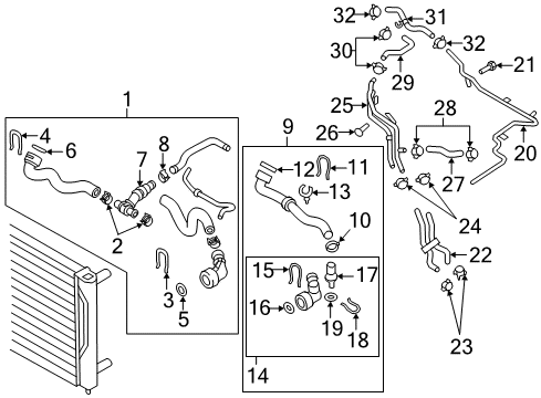 2013 Volkswagen Beetle Hose Assembly Diagram for 1K0-122-101-LA